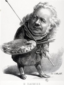 Sarjakuva: Honore Daumier (1808-1879), ranskalainen kaivertaja, taidemaalari ja kuvanveistäjä. Carjat-kaiverrus (1828-1906). Mitat: 29,5 x 23 cm. Arbaud-museo. tekijältä Honoré Daumier