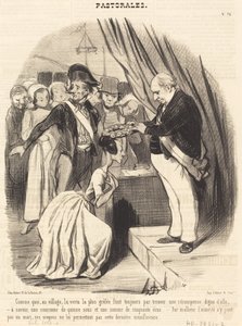 Kuten mikä kylässä, se on kaikkein räikein hyve... tekijältä Honoré Daumier