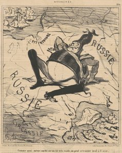 Kuten mitä ... erittäin suuressa sängyssä,,, tekijältä Honoré Daumier