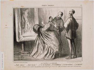 Parisian Sketches- Vierailu studiossa- Mikä luonnos! Mikä piirustus! Se on Van Dyck tekijältä Honoré Daumier