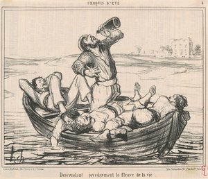 Iloisesti laskeutumassa elämän jokeen tekijältä Honoré Daumier