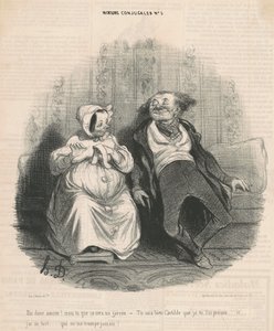 Sano rakkaus! Luuletko, että se on poika. - Tiedät erittäin hyvin, Clothilde, että lupasin sinulle. . . Ja minulla on tahdikkuutta. . . Kuka ei koskaan petä minua! tekijältä Honoré Daumier