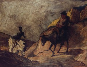 Don Quichotte ja Sancho Panza tekijältä Honoré Daumier
