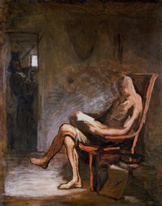 "Don Quijoten lukeminen", 1865-67 tekijältä Honoré Daumier