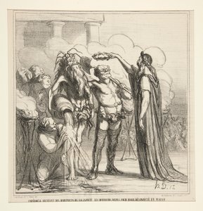 Empedocles vastaanottaa tekijältä Honoré Daumier