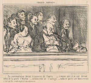 Mietityksissä oopperan laivan edessä tekijältä Honoré Daumier