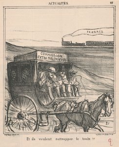 Ja he haluavat päästä junaan!!! tekijältä Honoré Daumier
