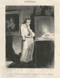 Nainen humanitaaristen kirjeiden antautumisesta miehelle... tekijältä Honoré Daumier
