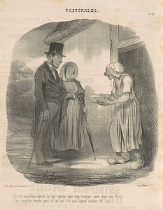 Nainen humanitaaristen kirjeiden antautumisesta miehelle... tekijältä Honoré Daumier