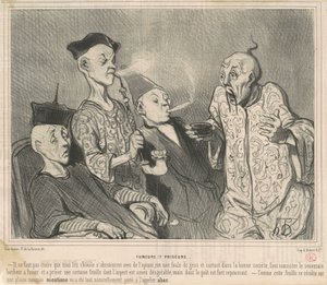 Tupakoitsijat ja nuuskatut tekijältä Honoré Daumier