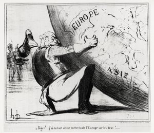 Saksa: bigre!... Tein väärin, kun annoin koko Euroopan käsiini. Kuvitus Honore Daumier (1808-1879), julkaistu uutisissa, "" Charivari", päivätty 25. tammikuuta tekijältä Honoré Daumier