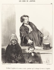 Hän puolustaa orpoa ja leskeä, ellei... tekijältä Honoré Daumier
