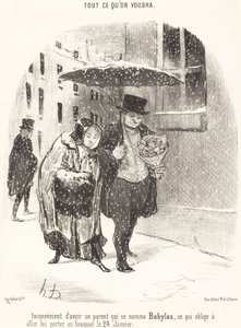 Huono puoli siitä, että vanhempana on nimeltään Babylas... tekijältä Honoré Daumier
