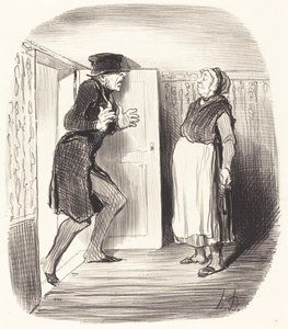 Epäkohta puolikerroksessa vierailemisesta ilman varovaisuutta... tekijältä Honoré Daumier