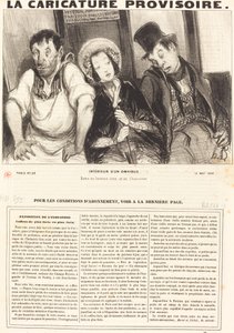 Omnibussin sisätilat tekijältä Honoré Daumier