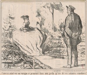 Mieluummin näen hurrikaanin vaeltavan puutarhassani kuin yhden niistä pirun krinoliinista! tekijältä Honoré Daumier