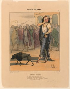 Alkibiaden nuoriso, levy 19 muinaisesta historiasta tekijältä Honoré Daumier