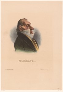 Karikatyyri Horace Sébastianista Herra. Sebast (otsikko esineessä) tekijältä Honoré Daumier