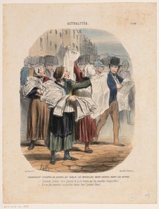 Sanomalehtien myyjät Ajankohtaista (sarjan nimi) Todellisuudet (sarjan nimi esineellä) tekijältä Honoré Daumier