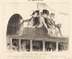 Rautatien suuren tunnelin sisäänkäynti tekijältä Honoré Daumier