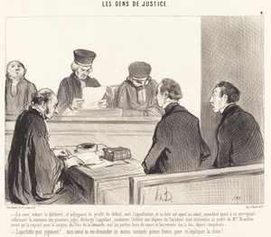 Tuomioistuin tyhjensi keskustelun... tekijältä Honoré Daumier