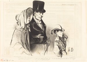 Äiti - Onko kiva syödä hänen ohrasokeriaan!... tekijältä Honoré Daumier