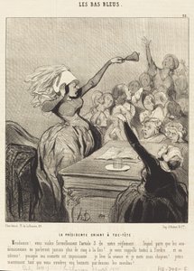 Presidentti huutaa täydellä äänellä: Naiset!... tekijältä Honoré Daumier