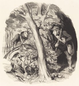 Kohtaaminen metsässä tekijältä Honoré Daumier