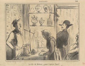 Medusan pää loukkaavalle ruokakauppiaalle tekijältä Honoré Daumier