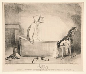 Kuuma kylpy. pyhä jysäys! tekijältä Honoré Daumier