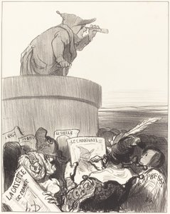 Perustuslaki pohtii poliittista horisonttia tekijältä Honoré Daumier