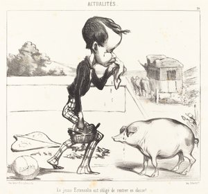 Nuori Estancelin on velvollinen palaamaan luokkaan! tekijältä Honoré Daumier