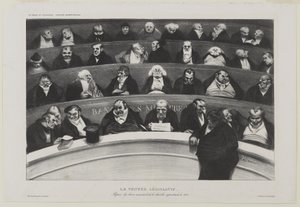 Le Ventre Législatif: Aspect des benches ministériels de la chambre improstitée de 1834 tai The Legislative Belly: Näkymä vuoden 1834 prostituutiokamarin ministeripenkeistä tekijältä Honoré Daumier