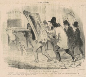 Maalausten viimeinen vastaanottopäivä. Saperlotte. . . Olemme jo saapuneet ja maalaukseni ei ole valmis! tekijältä Honoré Daumier