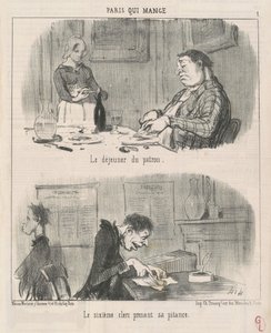 Pomon kuudennen virkailijan lounas... tekijältä Honoré Daumier