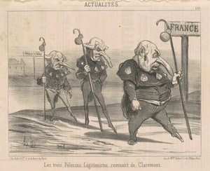 Kolme legitimistiä...palaamassa Claremontista tekijältä Honoré Daumier