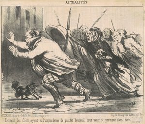 Koirien vihollinen, jolla on ollut välinpitämättömyys... tekijältä Honoré Daumier