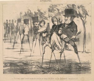Pariisilaiset ovat löytäneet tavan kiertää... tekijältä Honoré Daumier
