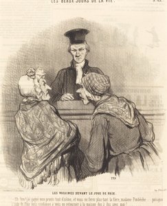 Naapurit rauhantuomarin edessä tekijältä Honoré Daumier