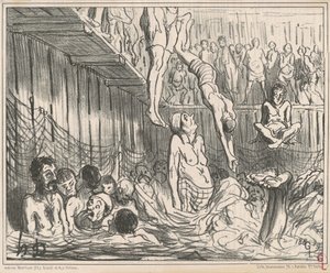 Neljän pennin kylpylä tekijältä Honoré Daumier