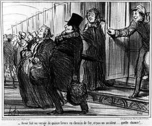 Railways - kirjoittanut Daumier, "" Charivari"" 20.7.1855. tekijältä Honoré Daumier