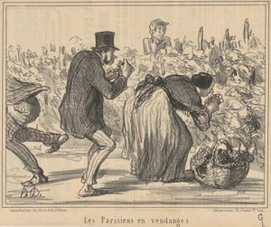 Pariisilaiset rypäleen sadonkorjuussa tekijältä Honoré Daumier