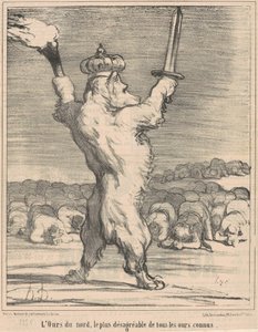 Pohjoinen karhu, ilkein tunnetuista karhuista tekijältä Honoré Daumier
