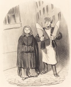 Madame Chapotard valmistautuu valmistamaan hillojaan tekijältä Honoré Daumier