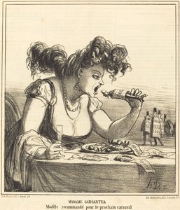 Rouva Gargantua tekijältä Honoré Daumier