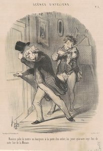 Kohtelias tapa laittaa... ovelle... tekijältä Honoré Daumier