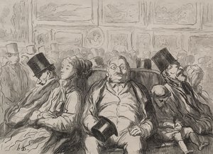 Levon hetki Salon Carréssa. tekijältä Honoré Daumier