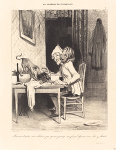 Monsieur Coquelet... jakaa... lounaansa tekijältä Honoré Daumier