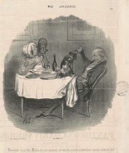 Monsieurilla on peto, rouva eläin... tekijältä Honoré Daumier