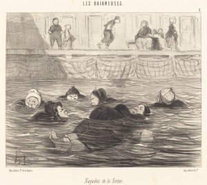 Nayades de la Seine (Seinen merinymfit) tekijältä Honoré Daumier